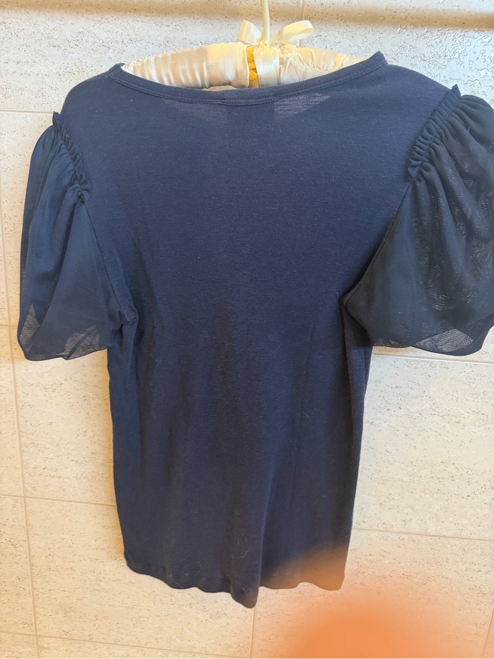 Women's Puff Sleeve Navy Tee